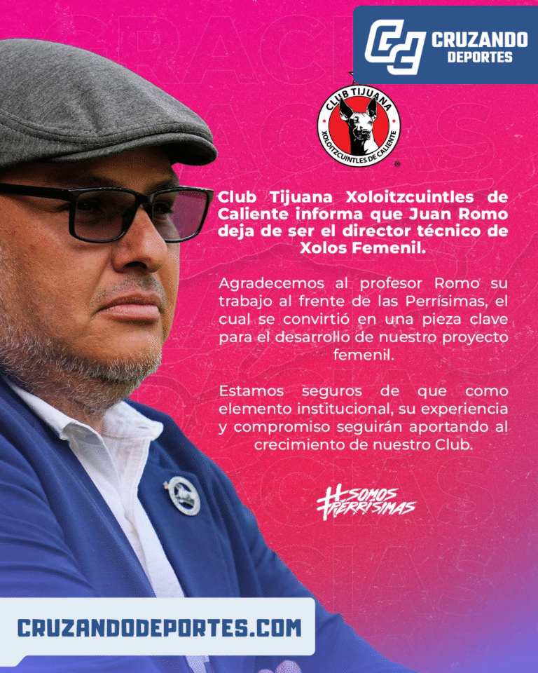 Juan Romo deja la dirección técnica de Xolos Femenil