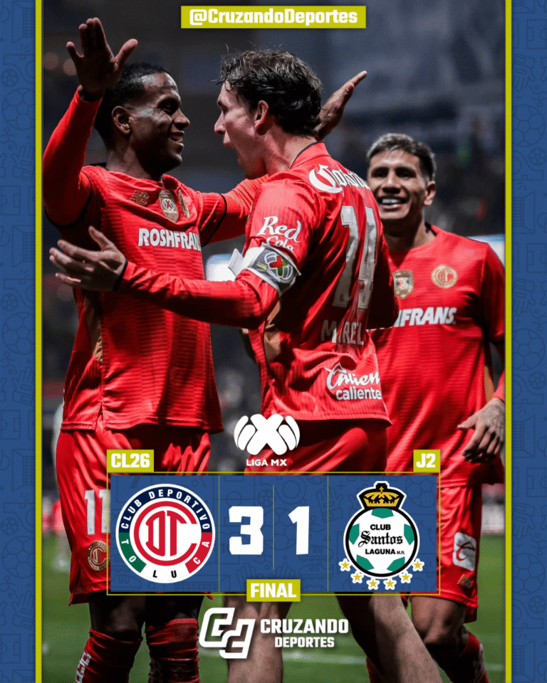 Toluca mantiene la inercia ganadora y remonta ante Santos