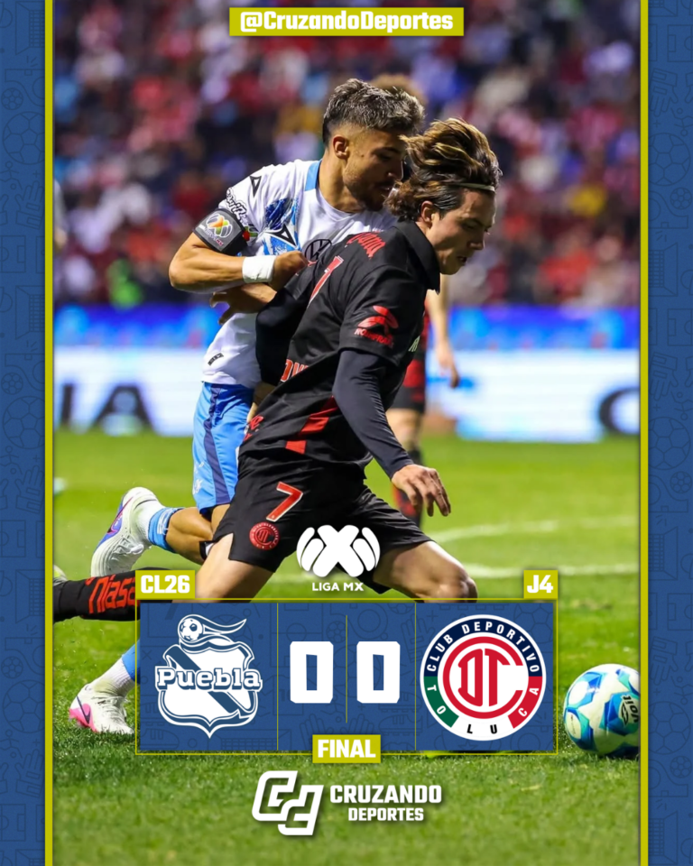 Puebla resiste con diez y frena a Toluca en un empate sin goles