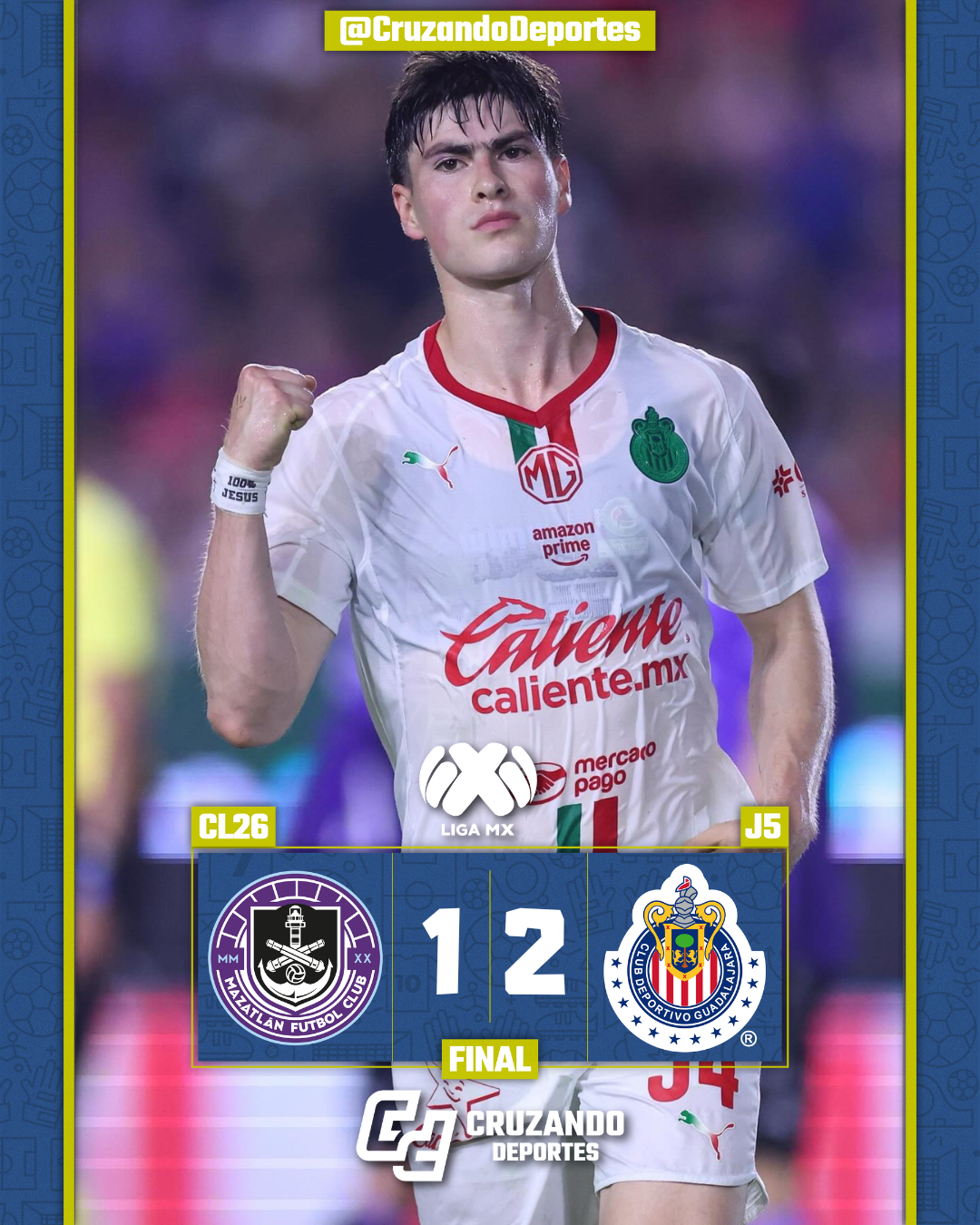 Chivas mantiene el paso perfecto y derrota al Mazatlán en el puerto