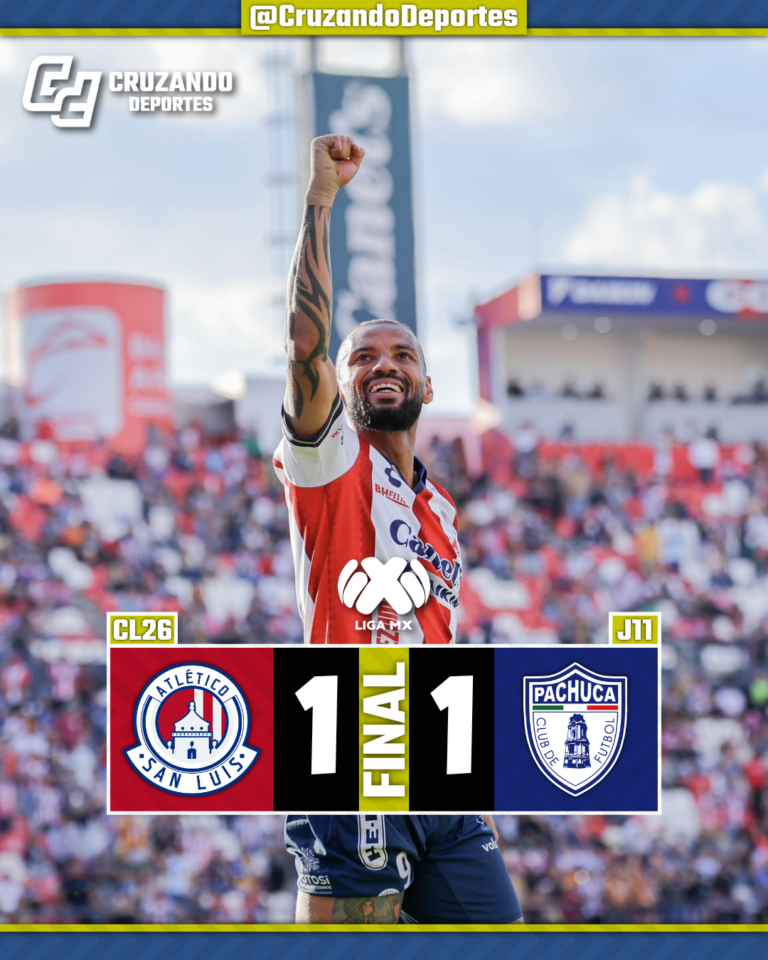 Pachuca rescata empate agónico ante San Luis en la Jornada 11