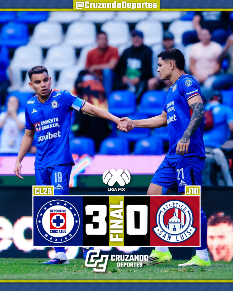 Cruz Azul domina y golea a Atlético de San Luis en la Jornada 10
