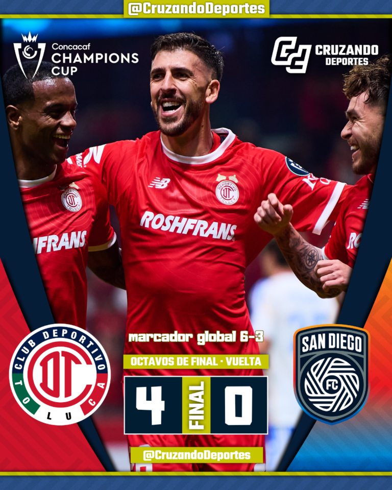 Toluca firma remontada brutal y elimina a San Diego FC en Concachampions