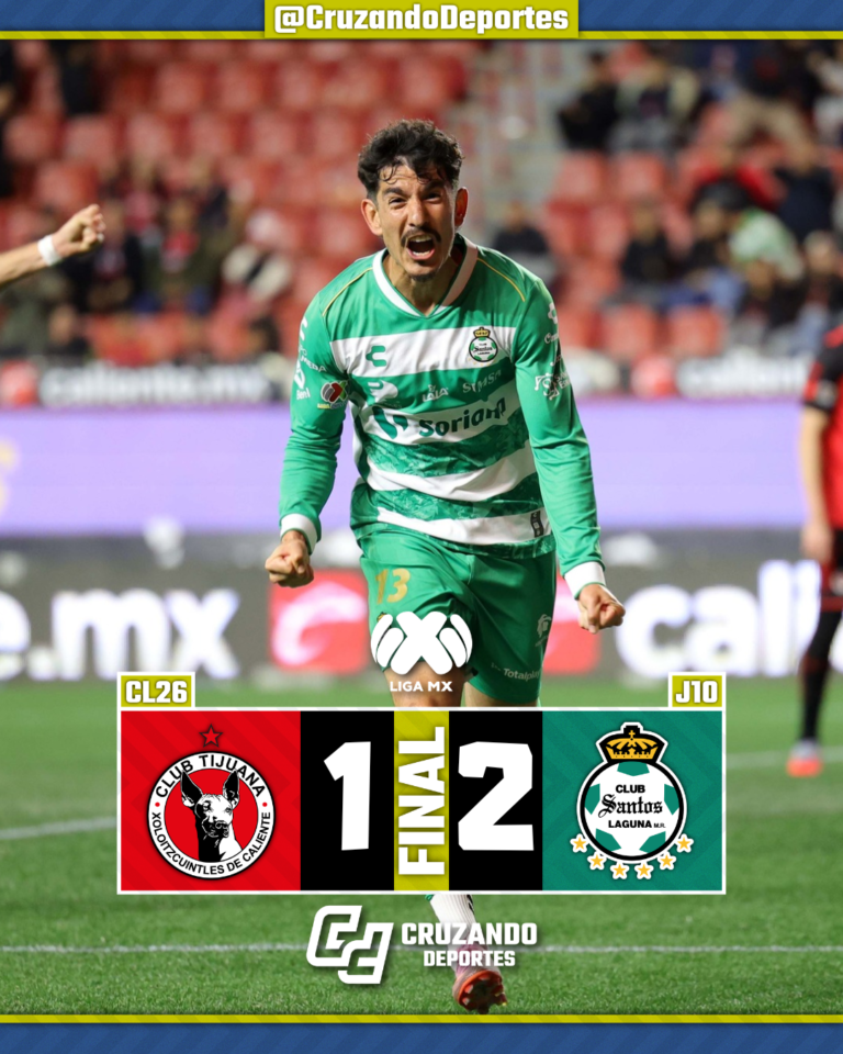 Santos rescata triunfo dramático ante Xolos con gol en el último minuto