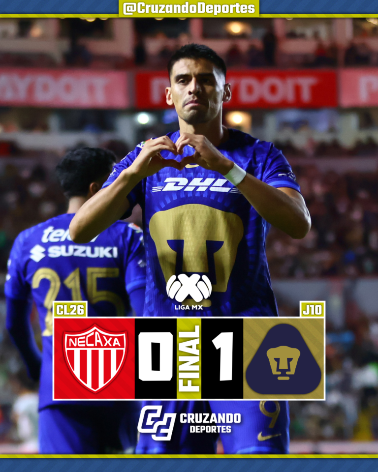 Pumas vence a Necaxa con gol tardío del “Memote” Martínez en Aguascalientes