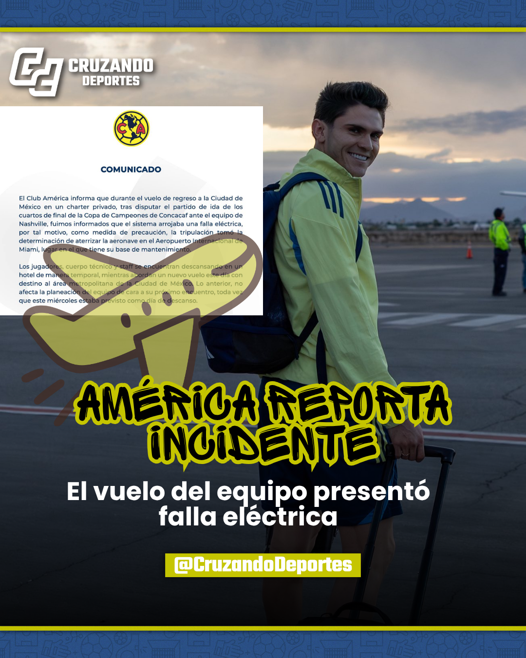 América reporta aterrizaje de emergencia tras falla en vuelo de regreso